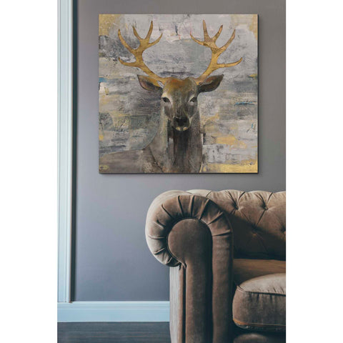 Image of 'The Leader Gold Light Grey' by Albena Hristova, Canvas Wall Art,37 x 37