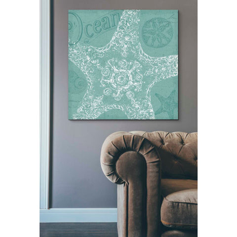 Image of 'Aqua Treasure I' by Daphne Brissonet, Canvas Wall Art,37 x 37
