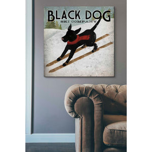 'Black Dog Ski' by Ryan Fowler, Canvas Wall Art,37 x 37