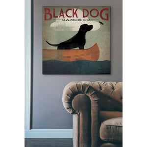 'Black Dog Canoe' by Ryan Fowler, Canvas Wall Art,37 x 37