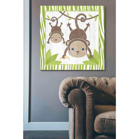 Image of 'Safari Fun Monkey' by Moira Hershey, Canvas Wall Art,37 x 37