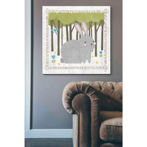 Image of 'Woodland Hideaway Bunny' by Moira Hershey, Canvas Wall Art,37 x 37