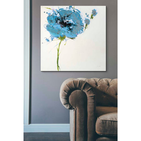 Image of 'Turquoise Poppy Master on White' by Jan Griggs, Giclee Canvas Wall Art