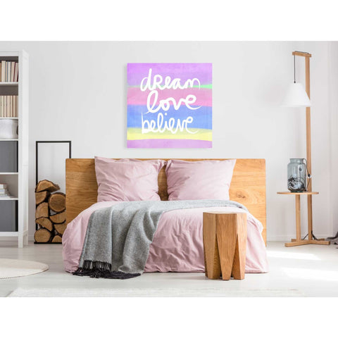 Image of 'Unicorn Stripe Dream' by Linda Woods, Canvas Wall Art,37 x 37