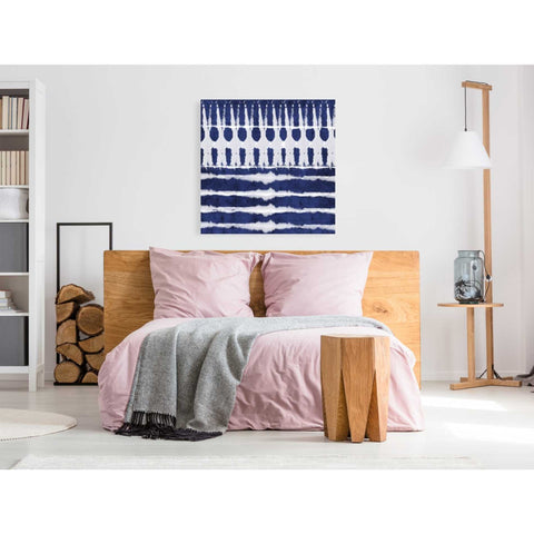 Image of 'Blue Shibori A' by Linda Woods, Canvas Wall Art,37 x 37