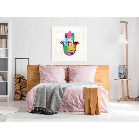 Image of 'Chai Hamsa' by Linda Woods, Canvas Wall Art,37 x 37