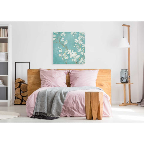 Image of 'White Cherry Blossom II on Blue' by Danhui Nai, Canvas Wall Art,37 x 37