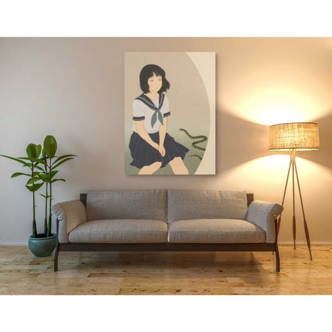 Image of 'Snake And Woman' by Sai Tamiya, Canvas Wall Art,40 x 54