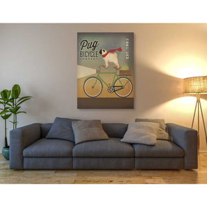 'Pug on a Bike' by Ryan Fowler, Canvas Wall Art,40 x 54