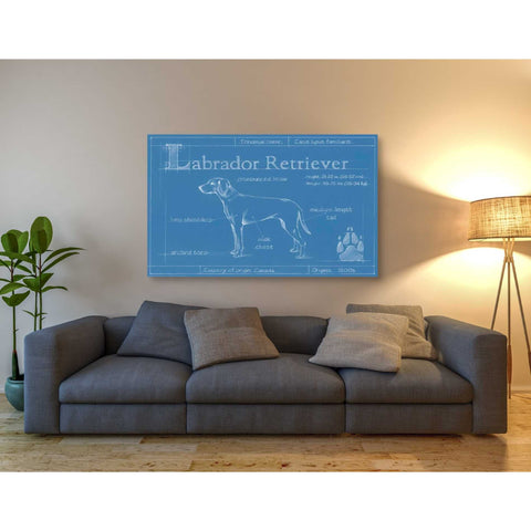 Image of 'Blueprint Labrador Retriever' by Ethan Harper Canvas Wall Art,54 x 40