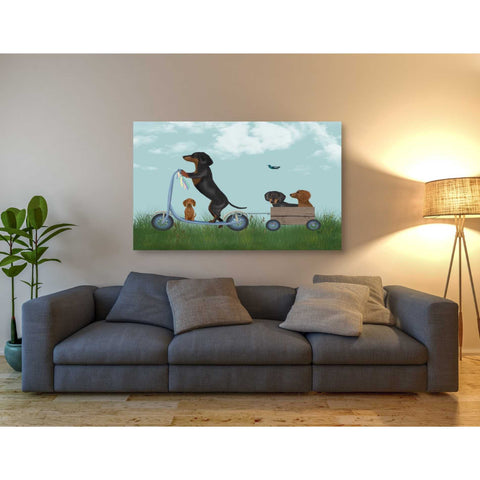 Image of 'Dachshund Scooter' by Fab Funky Giclee Canvas Wall Art
