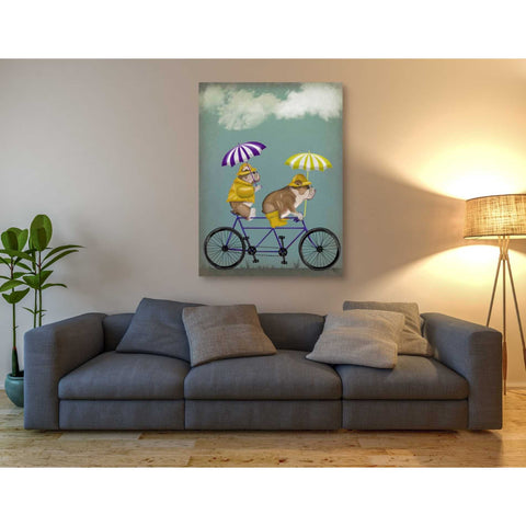 Image of 'English Bulldog Tandem' by Fab Funky Giclee Canvas Wall Art