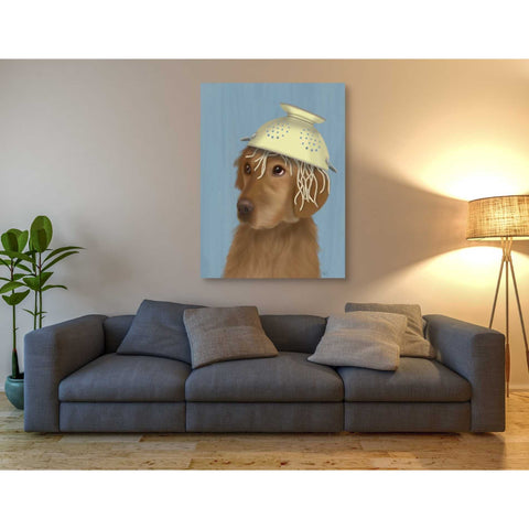 Image of 'Golden Retriever and Spaghetti' by Fab Funky Giclee Canvas Wall Art