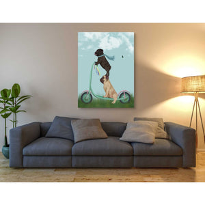 'Pug Scooter' by Fab Funky Giclee Canvas Wall Art