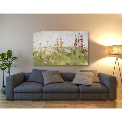 Image of 'Hollyhocks by the Sea' by Cheri Blum, Canvas Wall Art,40 x 60