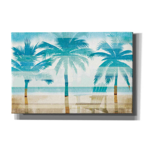 Image of 'Beachscape Palms with chair' by Michael Mullan, Canvas Wall Art
