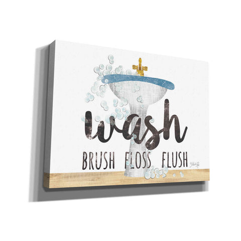 Image of 'Wash - Brush - Floss - Flush' by Marla Rae, Canvas Wall Art