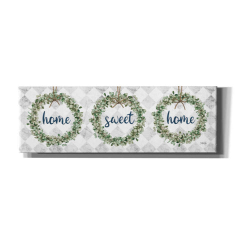Image of 'Home Sweet Home Eucalyptus Wreaths' by Marla Rae, Canvas Wall Art