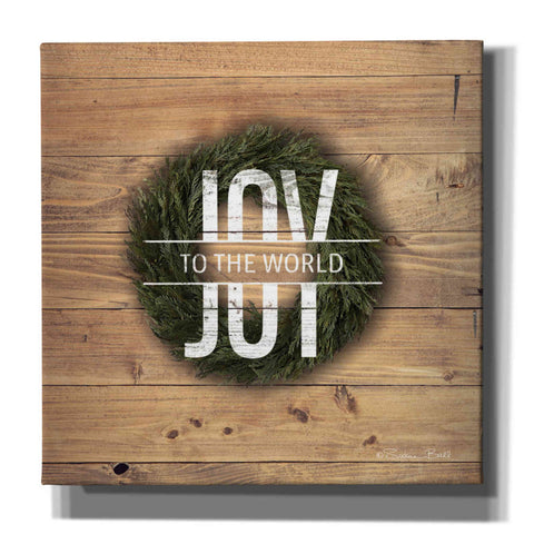 Image of 'Joy to the World with Wreath' by Susan Ball, Canvas Wall Art