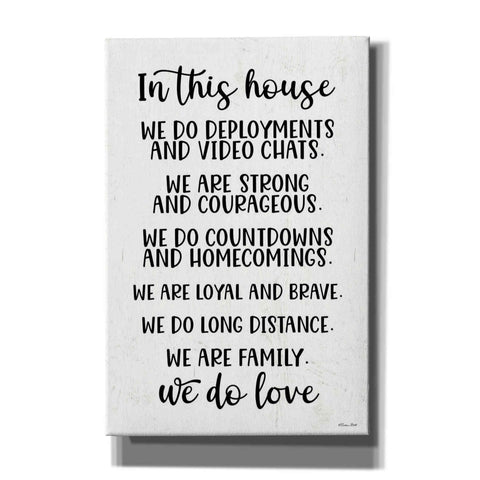 Image of 'In This House Military' by Susan Ball, Canvas Wall Art
