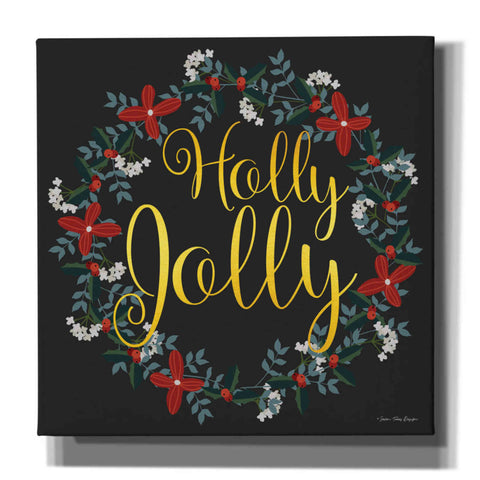 Image of 'Holly Jolly Wreath' by Seven Trees Design, Canvas Wall Art