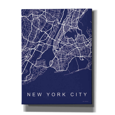 Image of 'NYC Street Blue Map' by Seven Trees Design, Canvas Wall Art