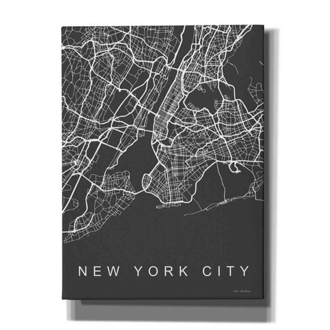 Image of 'NYC Grey Map' by Seven Trees Design, Canvas Wall Art