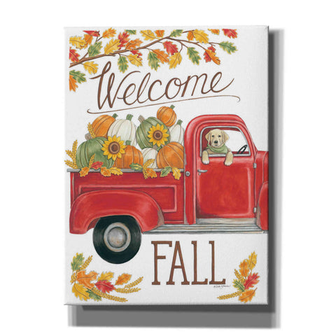 Image of 'Fall Truck & Lab' by Deb Strain, Canvas Wall Art