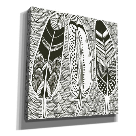 Image of 'Geo Feathers I Zentangle' by Sara Zieve Miller, Canvas Wall Art