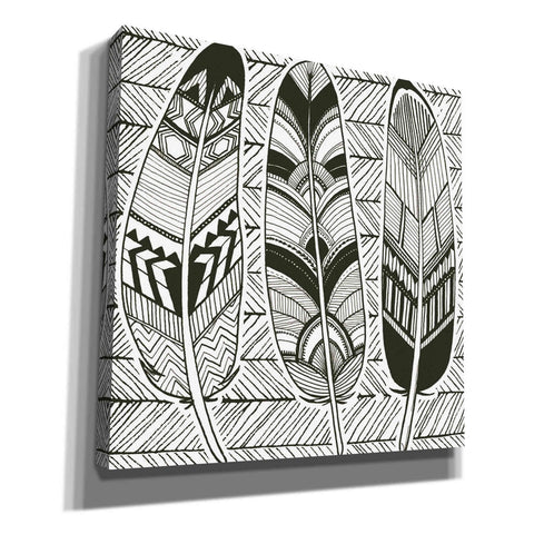 Image of 'Geo Feathers II Zentangle' by Sara Zieve Miller, Canvas Wall Art