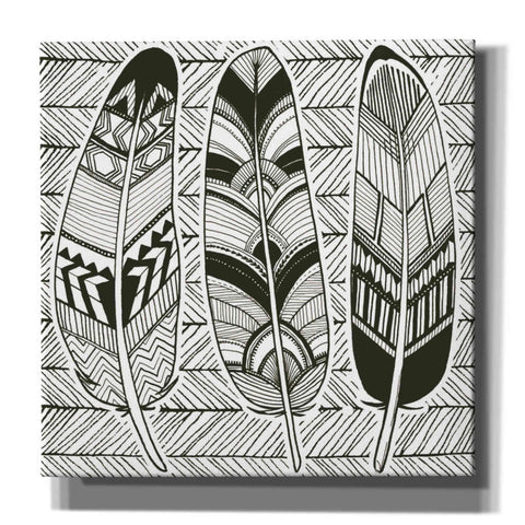 Image of 'Geo Feathers II Zentangle' by Sara Zieve Miller, Canvas Wall Art