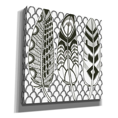 Image of 'Geo Feathers III Zentangle' by Sara Zieve Miller, Canvas Wall Art