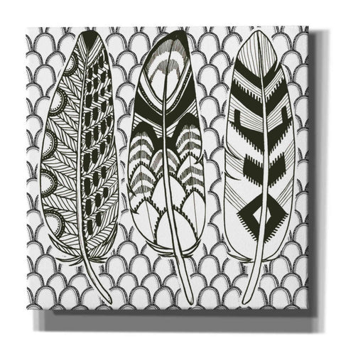 Image of 'Geo Feathers III Zentangle' by Sara Zieve Miller, Canvas Wall Art