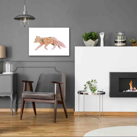 Image of 'Meadow Flora Fox' by Bluebird Barn, Canvas Wall Art,26 x 18