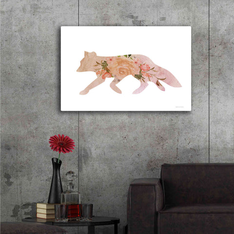 Image of 'Meadow Flora Fox' by Bluebird Barn, Canvas Wall Art,34 x 26