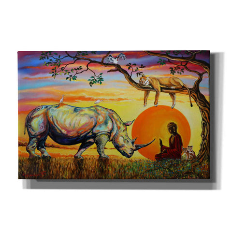 Image of 'Buddha Rhino' by Jan Kasparec, Canvas Wall Art