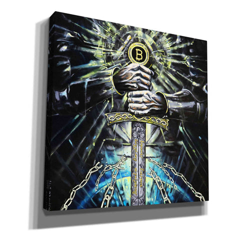 Image of 'Bitcoin Knight' by Jan Kasparec, Canvas Wall Art