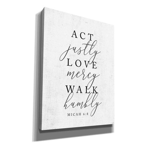 Image of 'Act Justly' by Lux + Me, Canvas Wall Art
