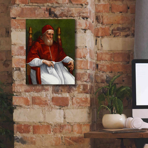 Image of 'Portrait of Pope Julius II' by Raphael, Canvas Wall Art,12 x 16