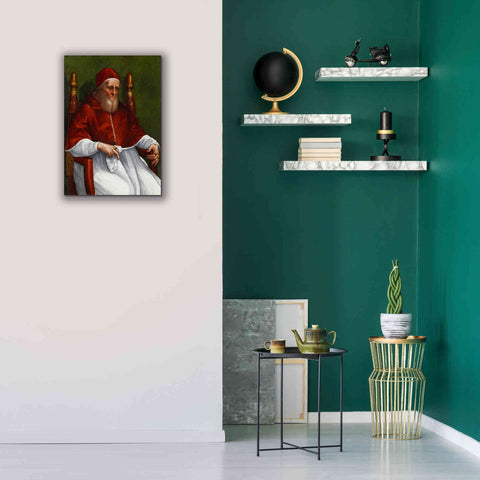 Image of 'Portrait of Pope Julius II' by Raphael, Canvas Wall Art,18 x 26