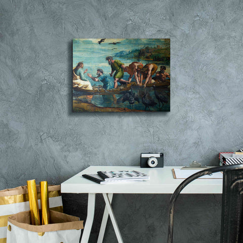 Image of 'The Miraculous Draught of Fishes' by Raphael, Canvas Wall Art,16 x 12