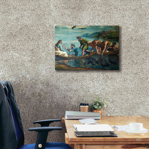 Image of 'The Miraculous Draught of Fishes' by Raphael, Canvas Wall Art,24 x 20