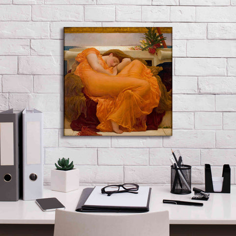 Image of 'Flaming June' by Sir Frederick Leighton, Canvas Wall Art,18 x 18