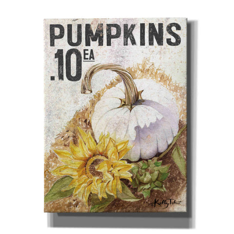 Image of 'White Harvest Pumpkin' by Kelley Talent, Canvas Wall Art
