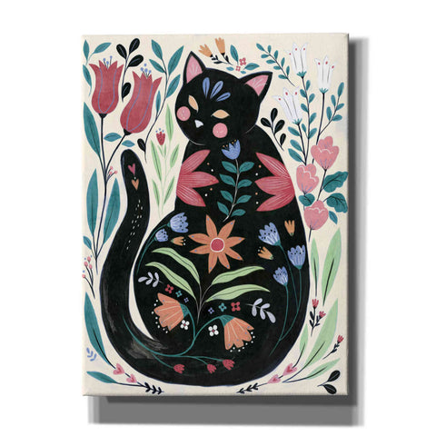 Image of 'Folksy Feline I' by Annie Warren, Canvas Wall Art