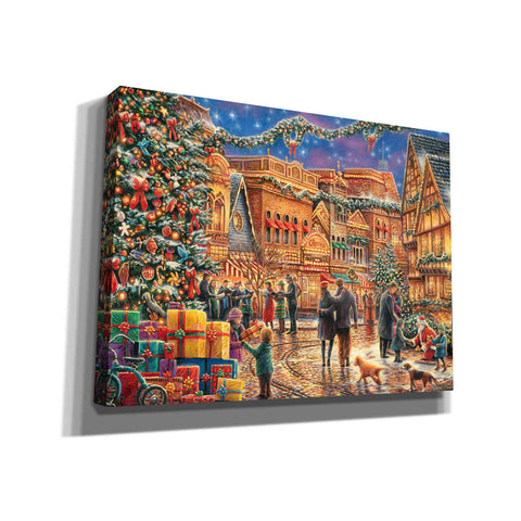 Image of 'Christmas at Town Square' by Chuck Pinson, Canvas Wall Art