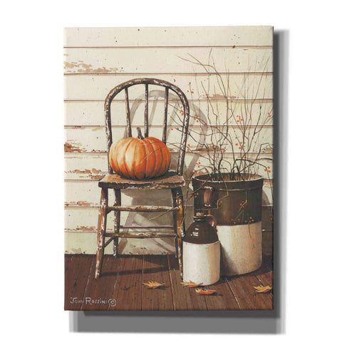 Image of 'Pumpkin & Chair' by John Rossini, Canvas Wall Art