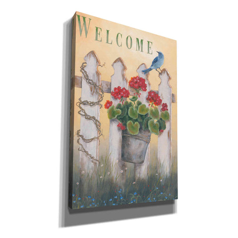 Image of 'Geraniums & Pickets' by Pam Britton, Canvas Wall Art
