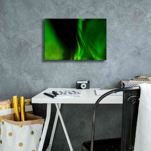 Image of 'A Beautiful Green Aurora Borealis' by Epic Portfolio, Giclee Canvas Wall Art,18x12