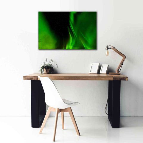 Image of 'A Beautiful Green Aurora Borealis' by Epic Portfolio, Giclee Canvas Wall Art,40x26